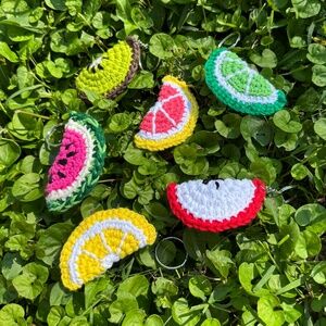 Handmade Crochet Fruit Fidget Keychains